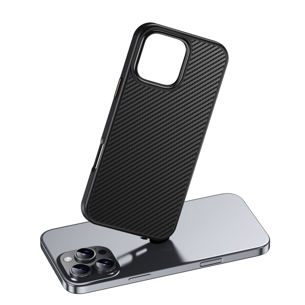 iPhone 16 Pro MagSafe Hardcase Hülle im Carbon Look - Schwarz