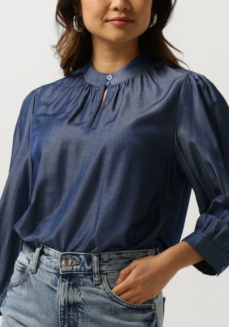 MINUS blauwe minus blouse kelsy 3/4 sleeve blouse