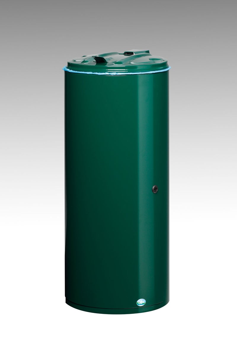 PROREGAL Afvalbak met enkele deur, dubbelbaardslot, 80 liter, HxBxD 89,5 x 39 x 39 cm, gegalvaniseerd staal, groen