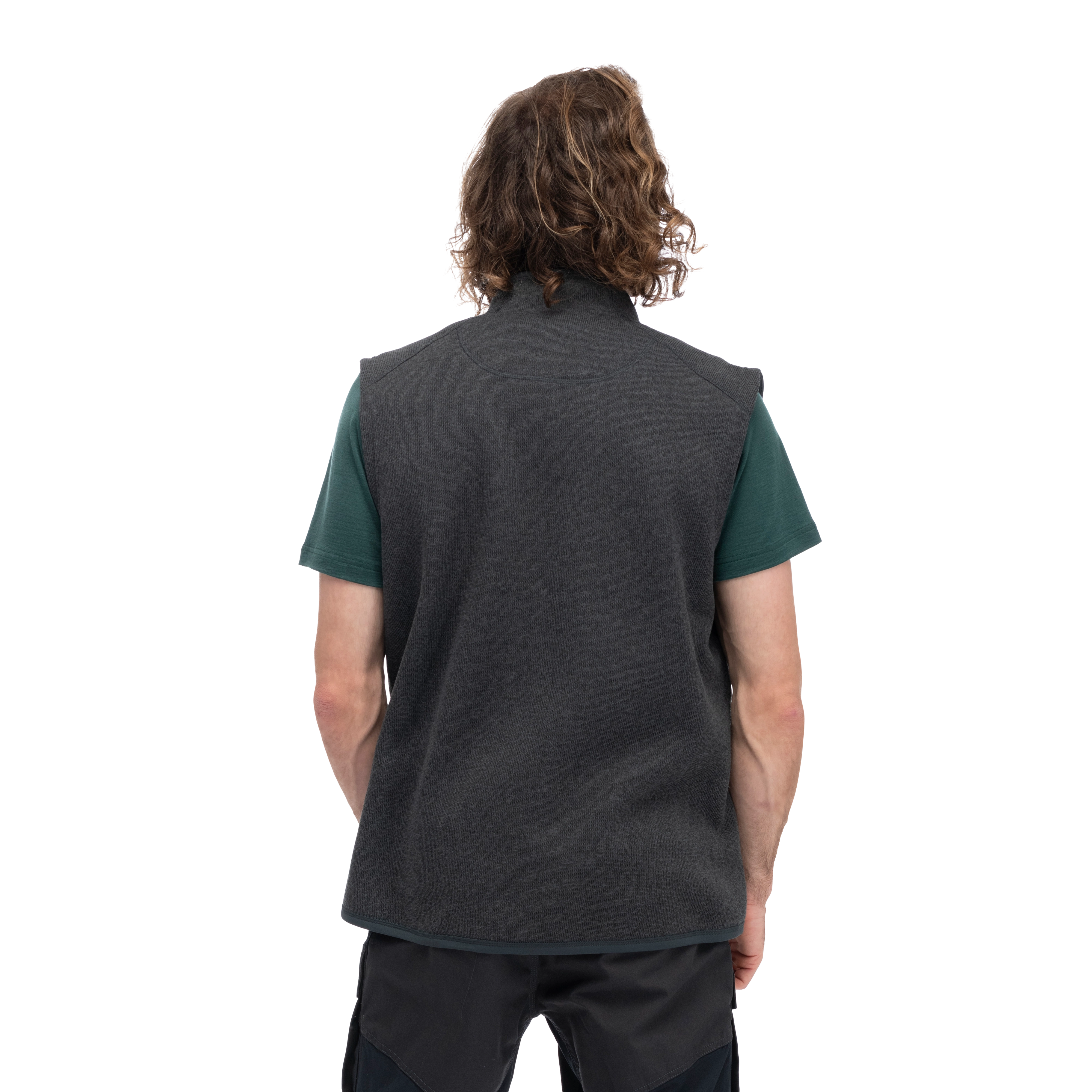 Kamphaug Knitted Vest Men Dark Shadow Grey