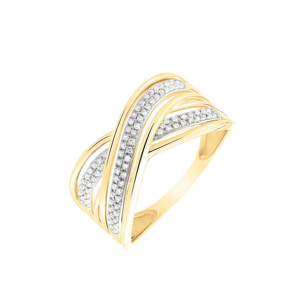 Bague Pivoine Or Jaune Diamant