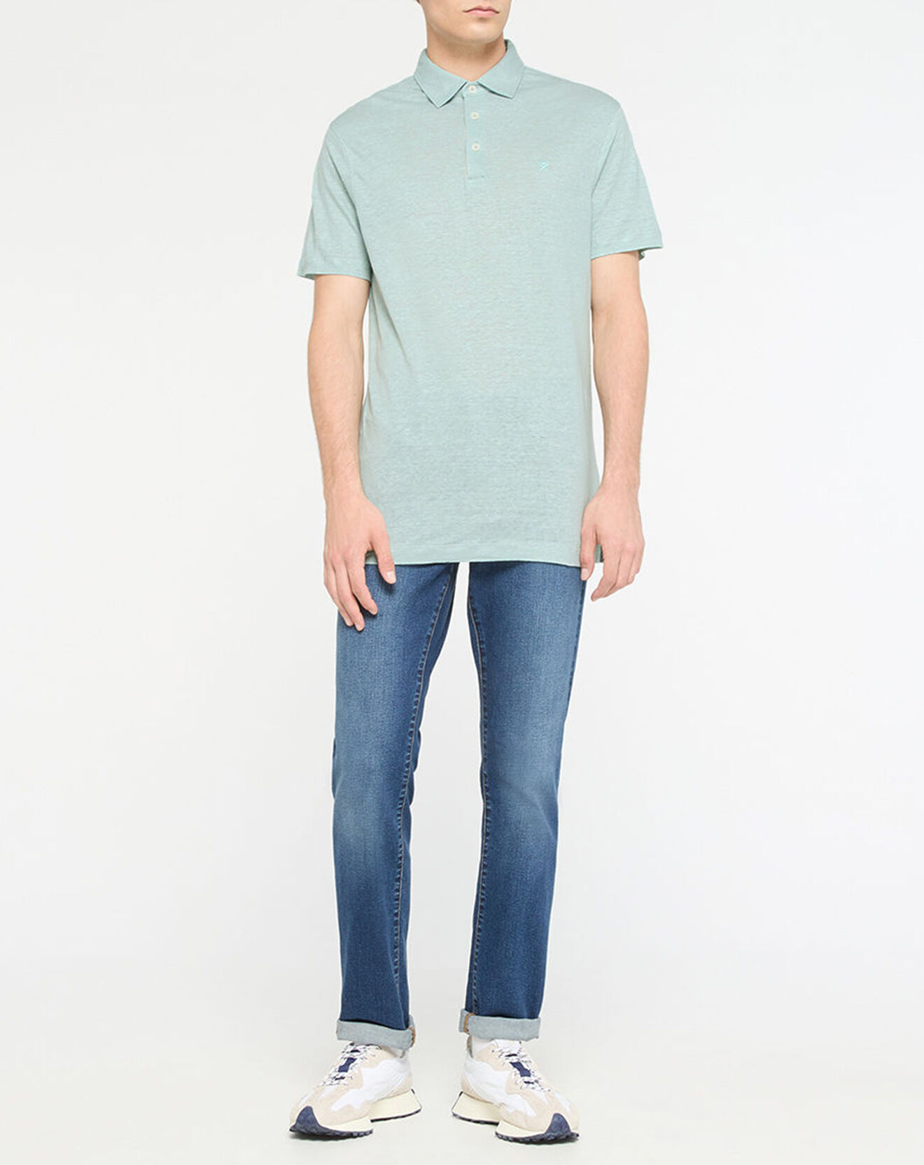 Hackett London Polo 100% Lin Chambray céladon