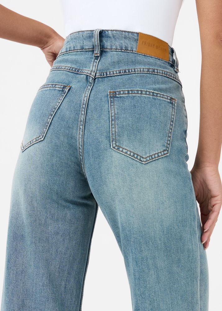 Wide flared jeans smokey blauw