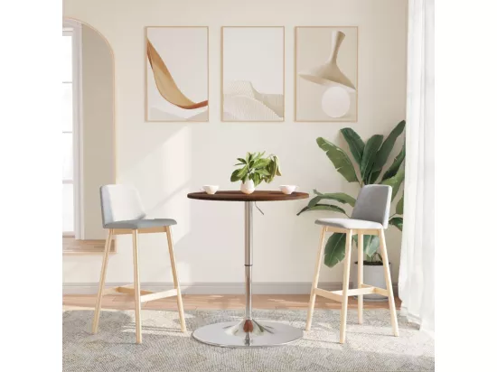 Table de bar marron foncé Ø60x89,5 cm bois massif de chêne