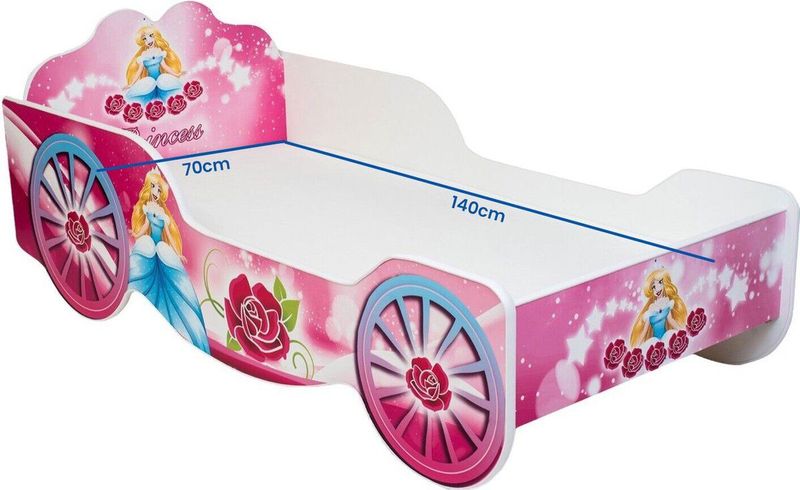 Koetsbed - Peuterbed - 140x70cm - roze koets thema