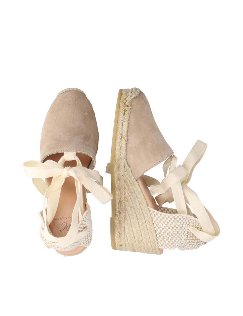Veloursleder Keilsandale