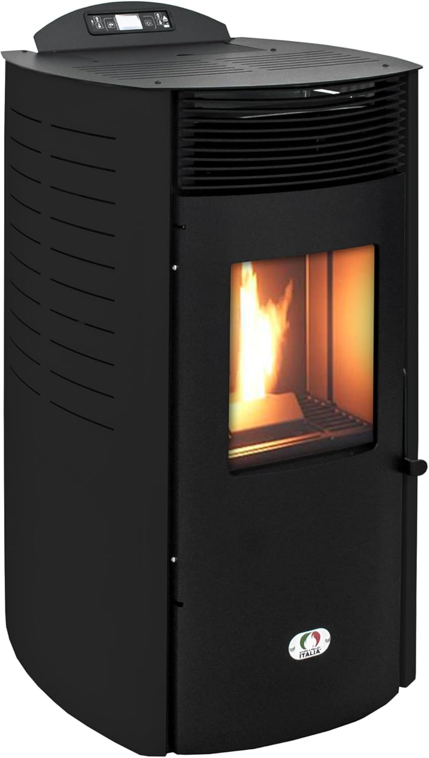 STUFE A PELLET ITALIA Siberia Aria New 18 KW WiFi | Pelletöfen Effizienz 91% Heizt 180m² Autonomie 30 Std Programmierbar WiFi-Steuerung 5 Geschwindigkeiten und Kräfte 24 Monate Garantie Schwarz