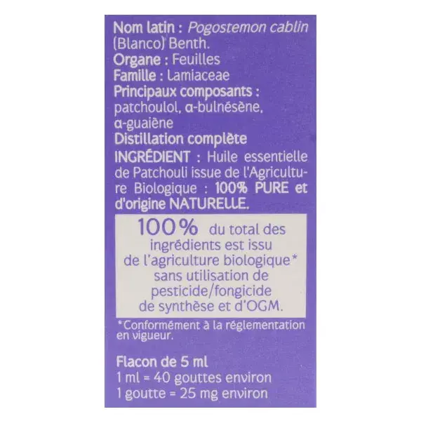 Óleo Essencial de Patchouli Orgânico Naturaactive 5ml