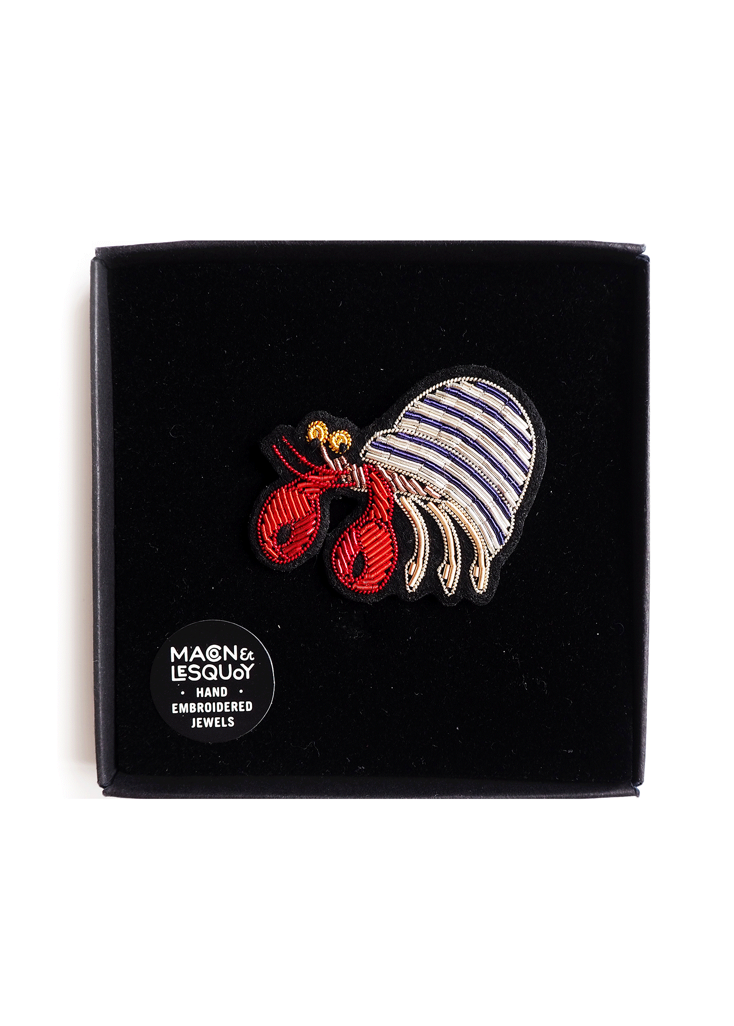 Broche brodée Hermite