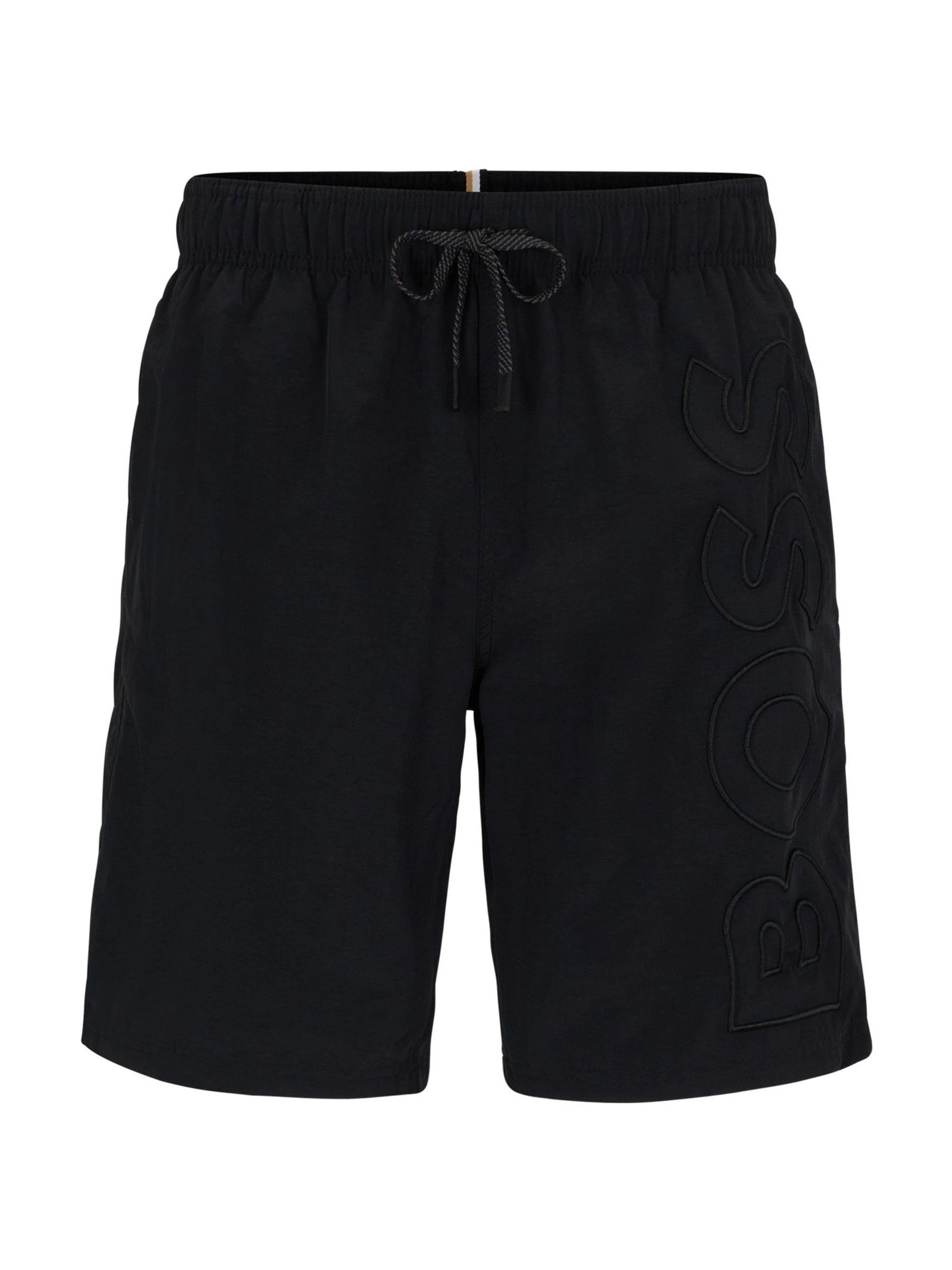 Zwart - BOSS Whale Logo Lined Swim Shorts