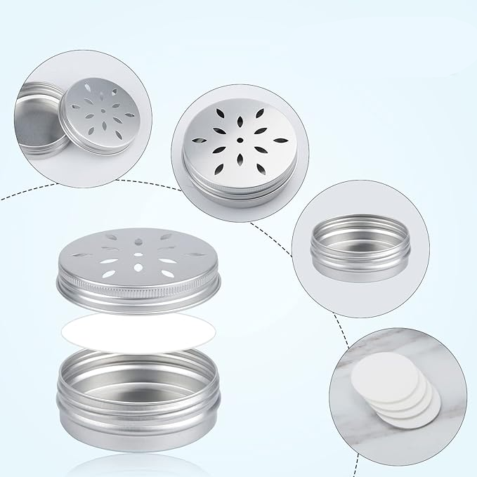 (5er Set) Ø7cm Hunde Training Duftboxen Spielzeug Schnüffel Dosen Geruchs Behälter - Silber