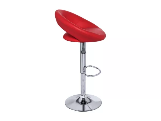 Tabouret similicuir rouge Calora - Lot de 2