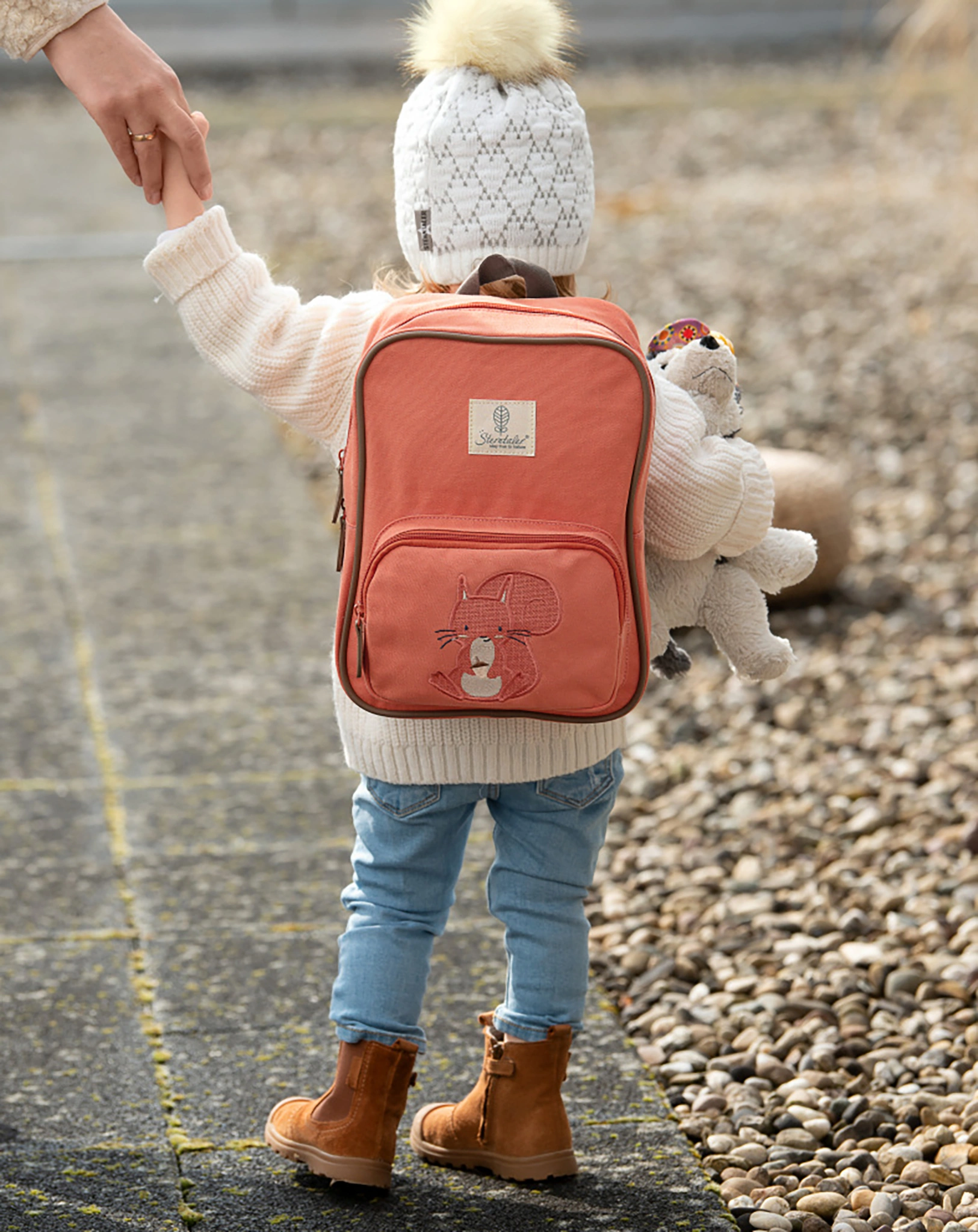 Kindergarten Rucksack ENNA EICHHÖRNCHEN (28,5x22x10) in rot