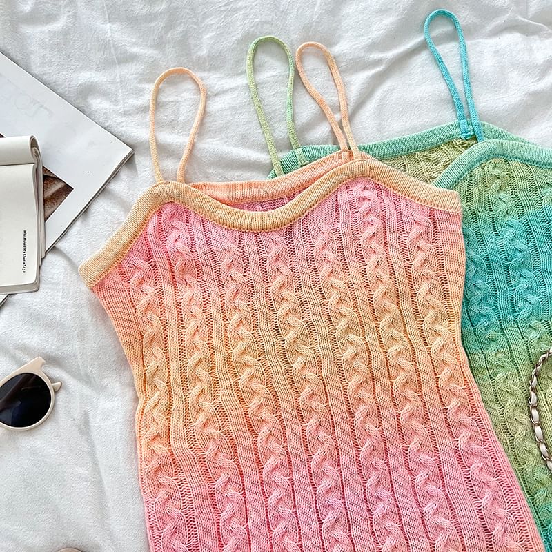 Babique - Mini-jurk met spaghettibandjes en kabelpatroon