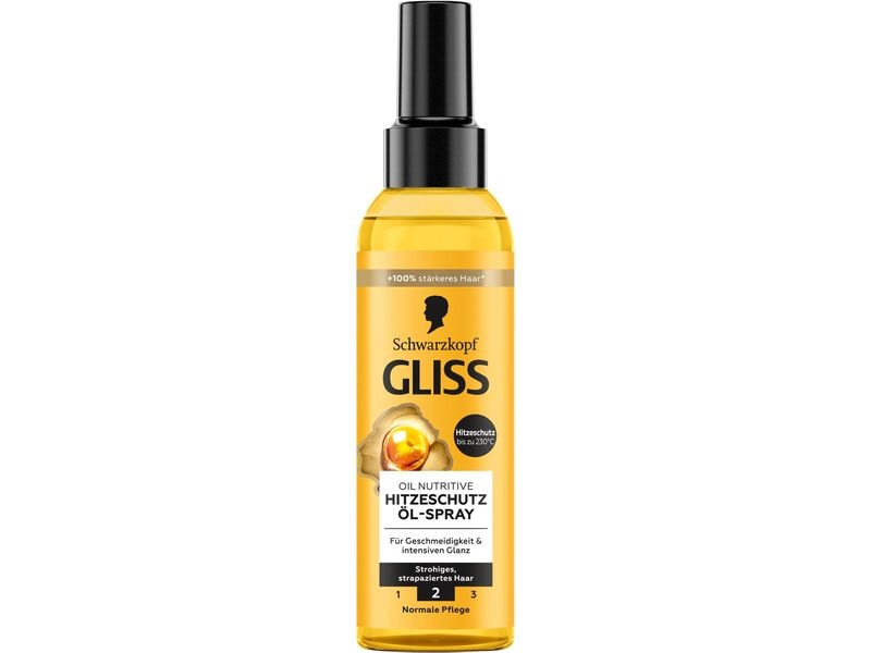 Schwarzkopf GLISS Hitzeschutz Öl-Spray Oil Nutritive 150 ml Hitzeschutz-Öl-Spray schützt beim Haarstyling vor Hitze