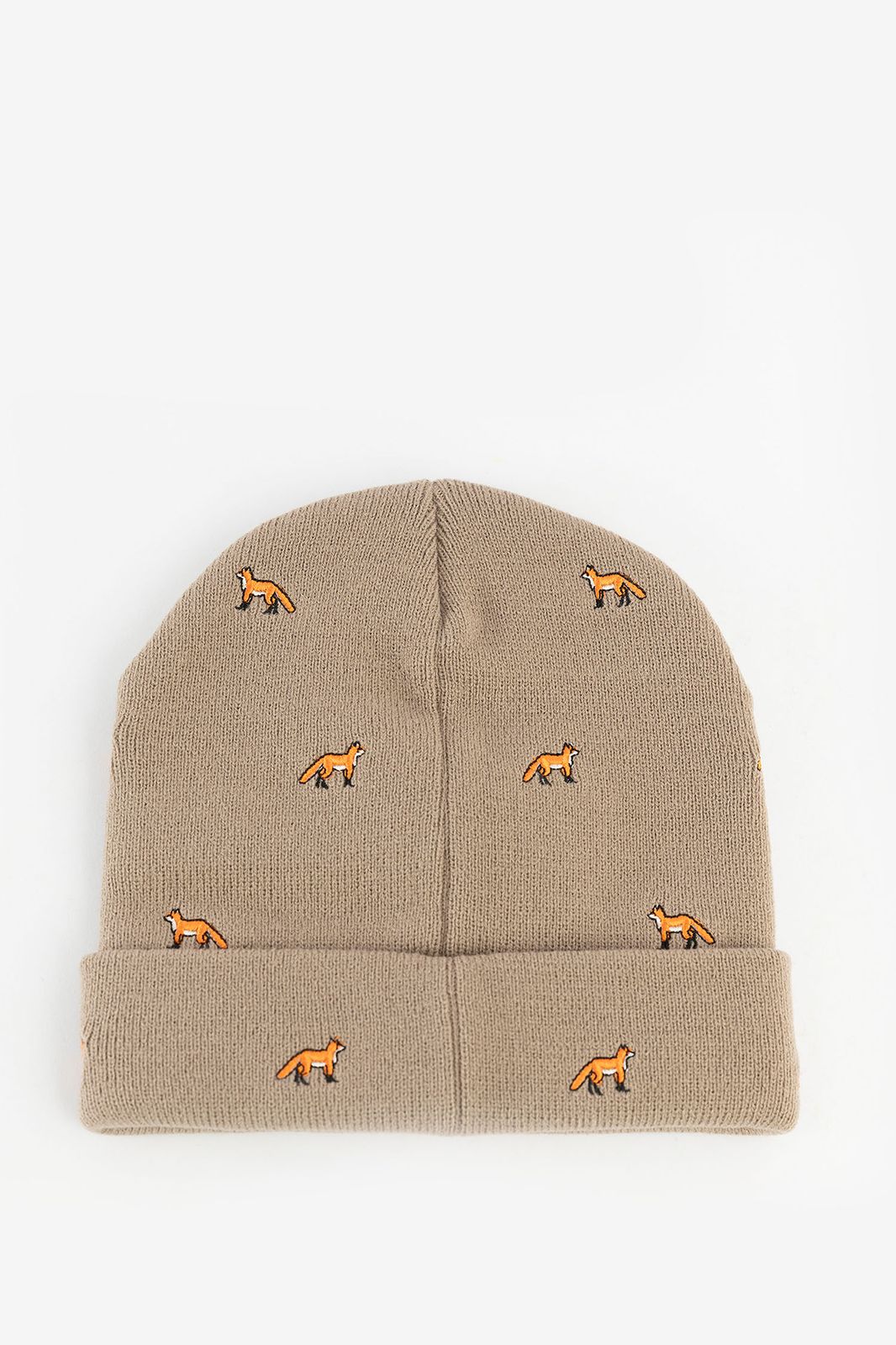 BARTS bruine beanie met vossenprint