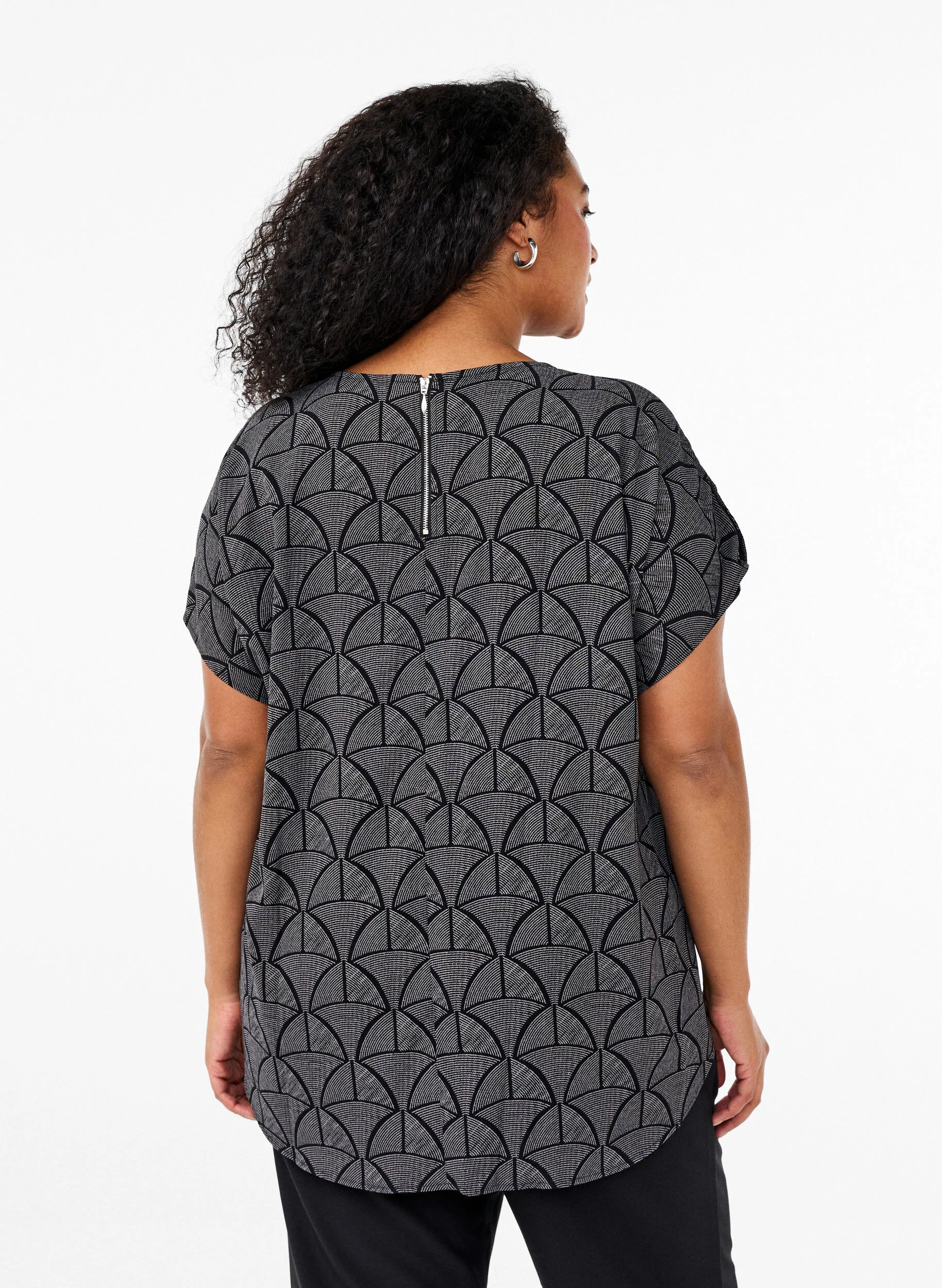 Kortærmet bluse med print