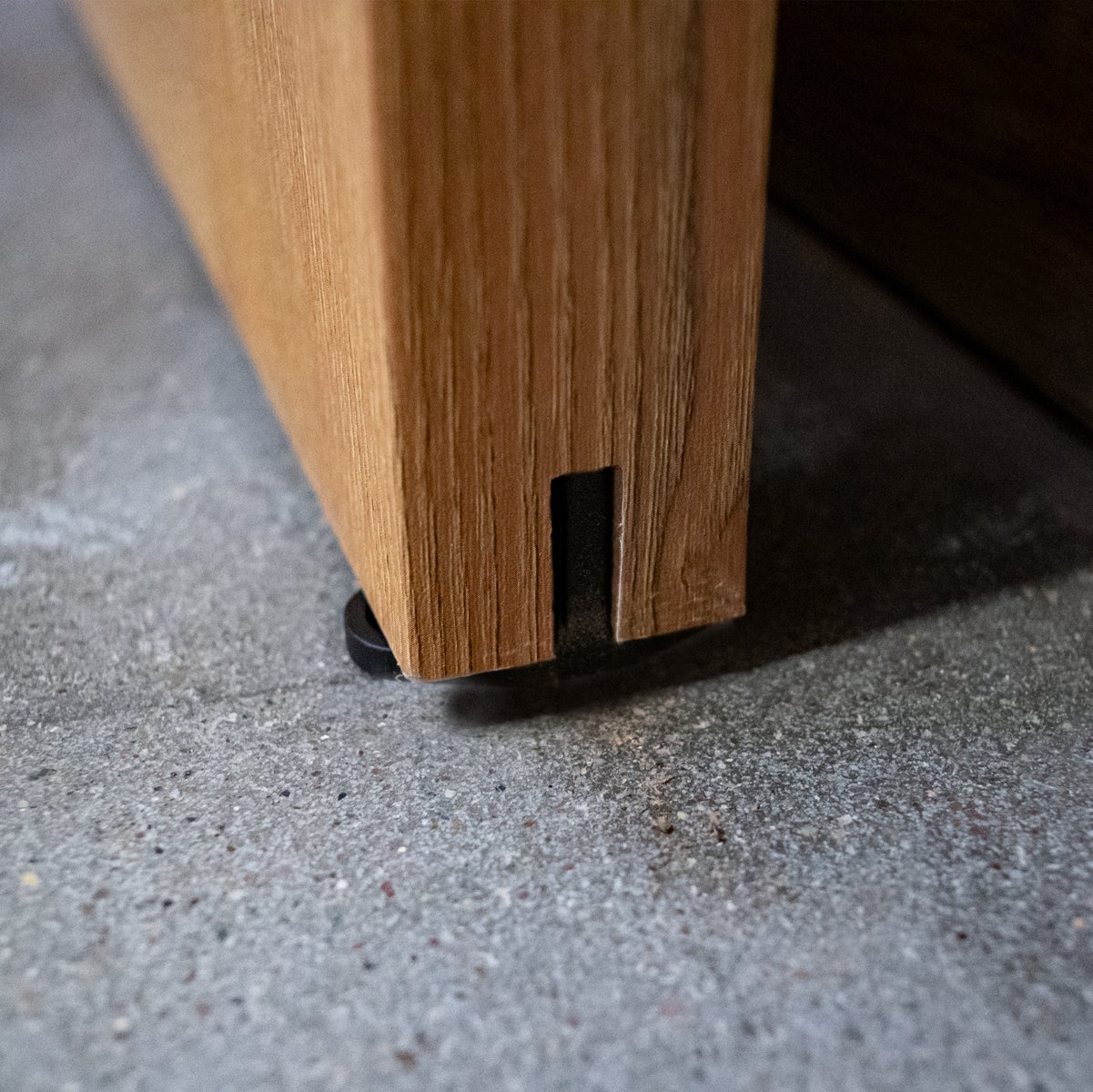 Houten schuifdeur, eikenhouten afwerking, open rail, zwart, 35 mm - 1025x2150 mm