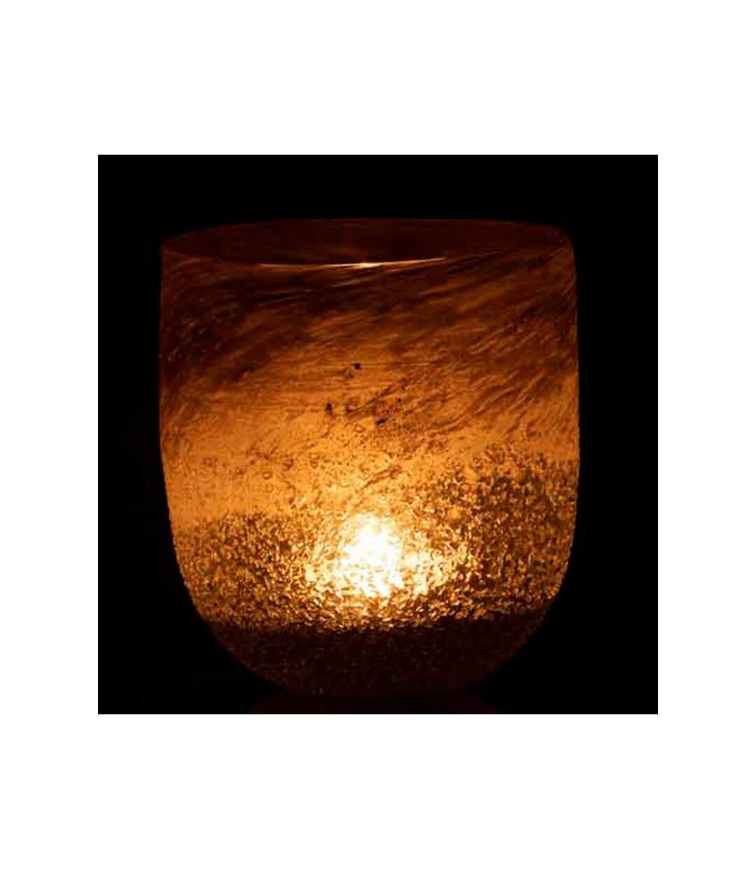 Paris Prix - Photophore En Verre Design scavo 15cm Gris