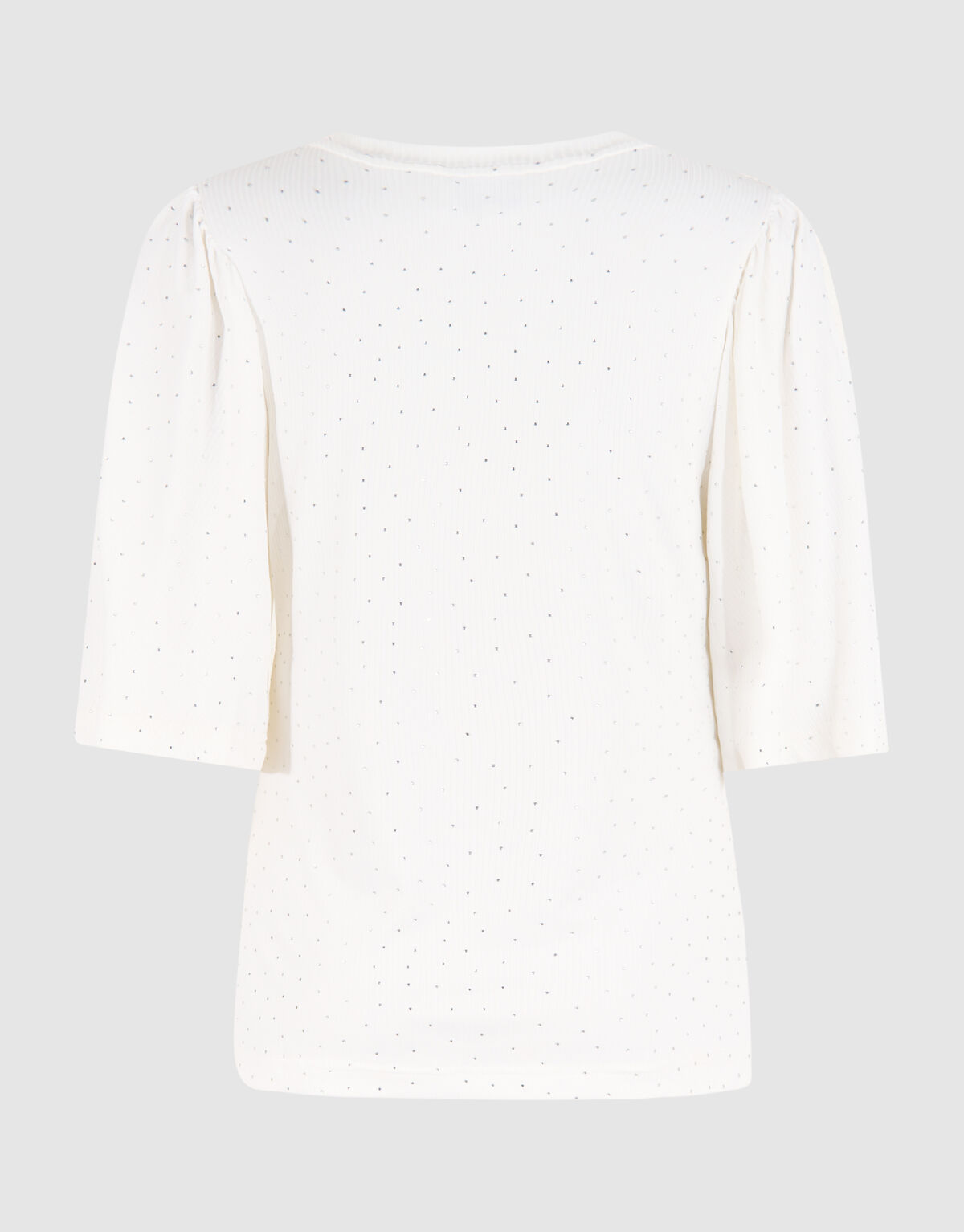 Strass Ruffle Top Gebroken Wit