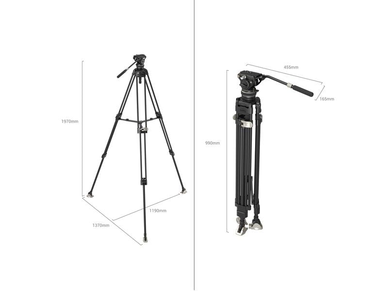 Smallrig Stativ FreeBlazer Kit Hochbelastbares Carbonfaser-Stativ mit professionellem Fluidkopf