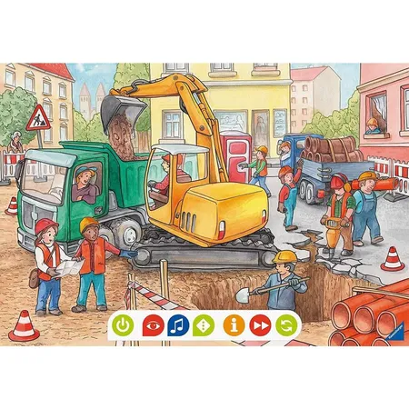 Ravensburger tiptoi Puzzle für kleine Entdecker Baustelle, 2 x 12 Teile