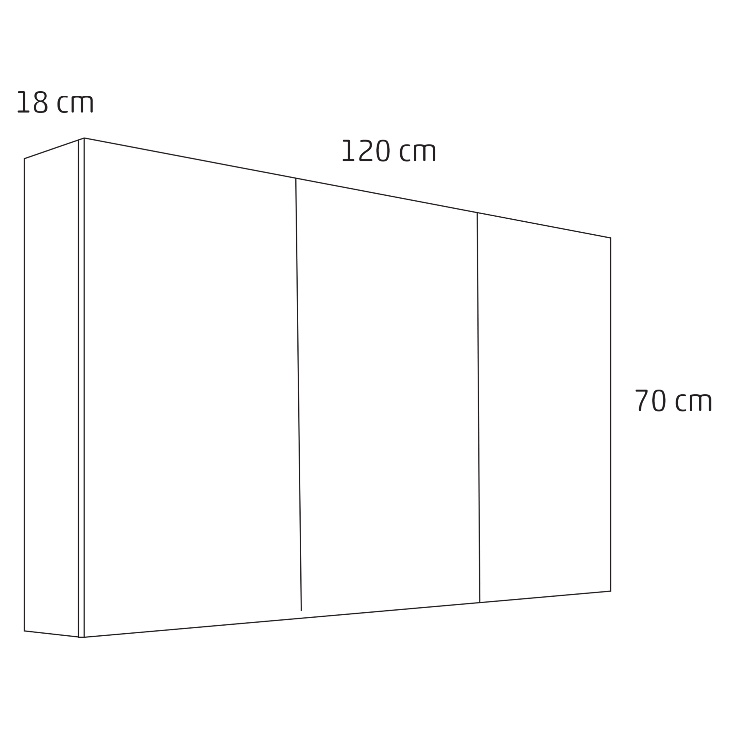 Differnz Reno spiegelkast 120cm eiken