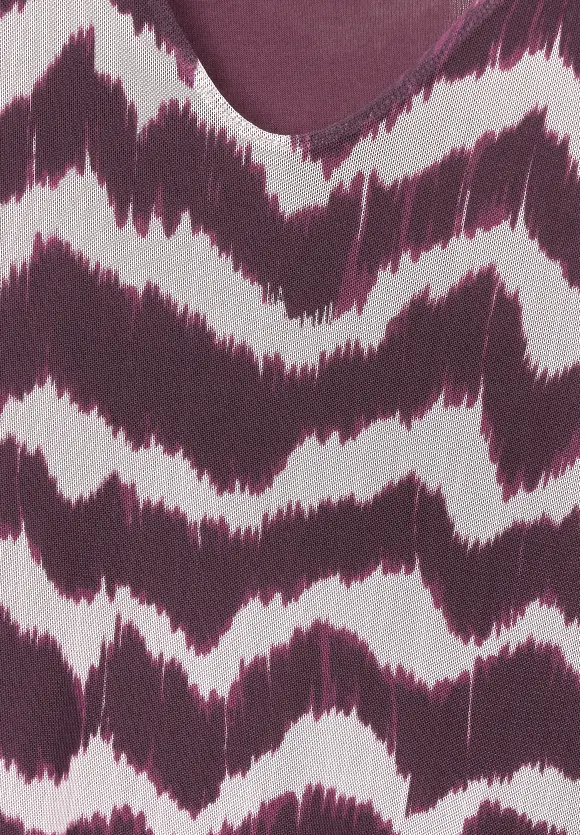 Tunika Meshkleid mit Print - tamed berry