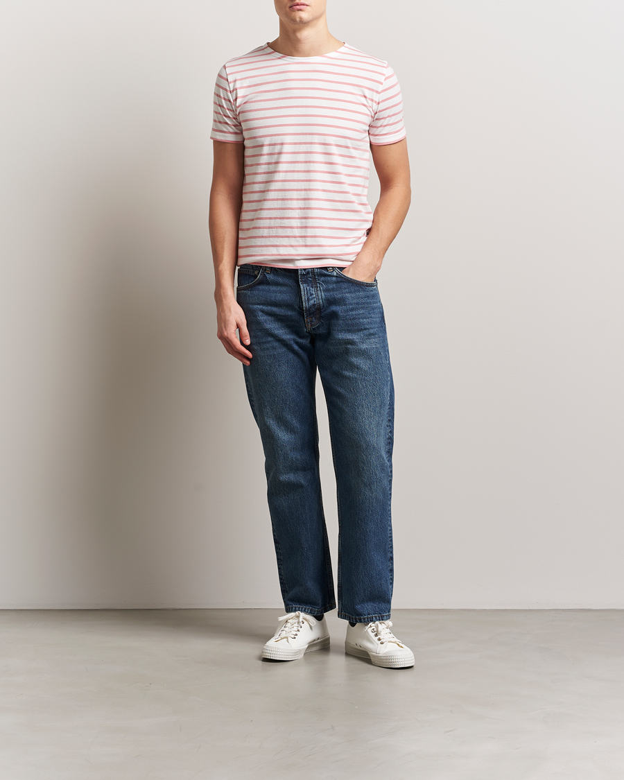 Armor-lux Hoëdic Boatneck Héritage Stripe T-shirt Milk/Bubblegum