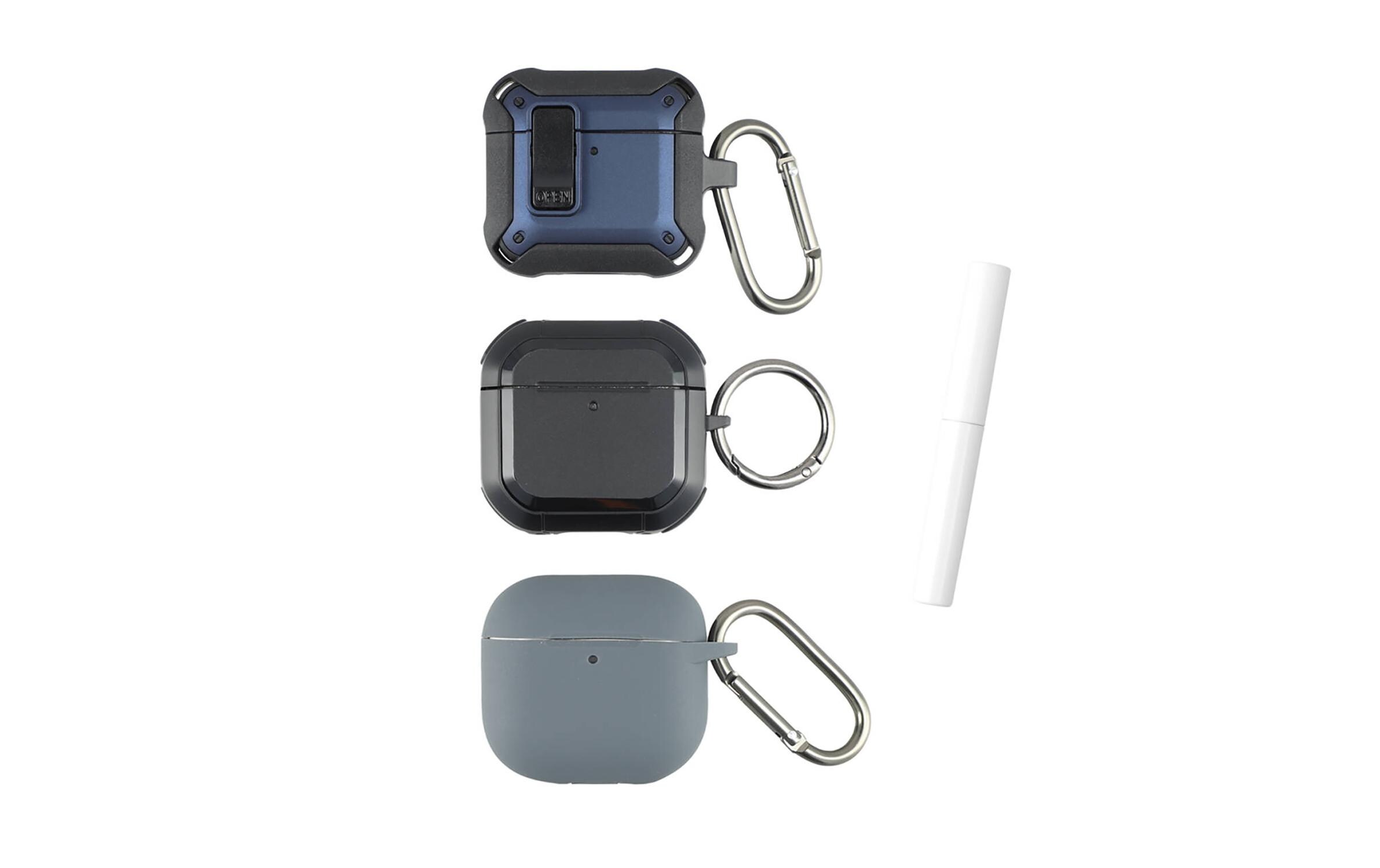 Transportcase Set Alpha, 3 Stück Blau; Grau; SchwarzSchützendes Hülle-Set für AirPods 4
