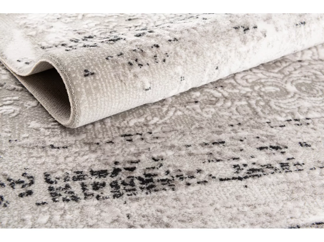 Tapis 240x240 gris noir Davos Charme