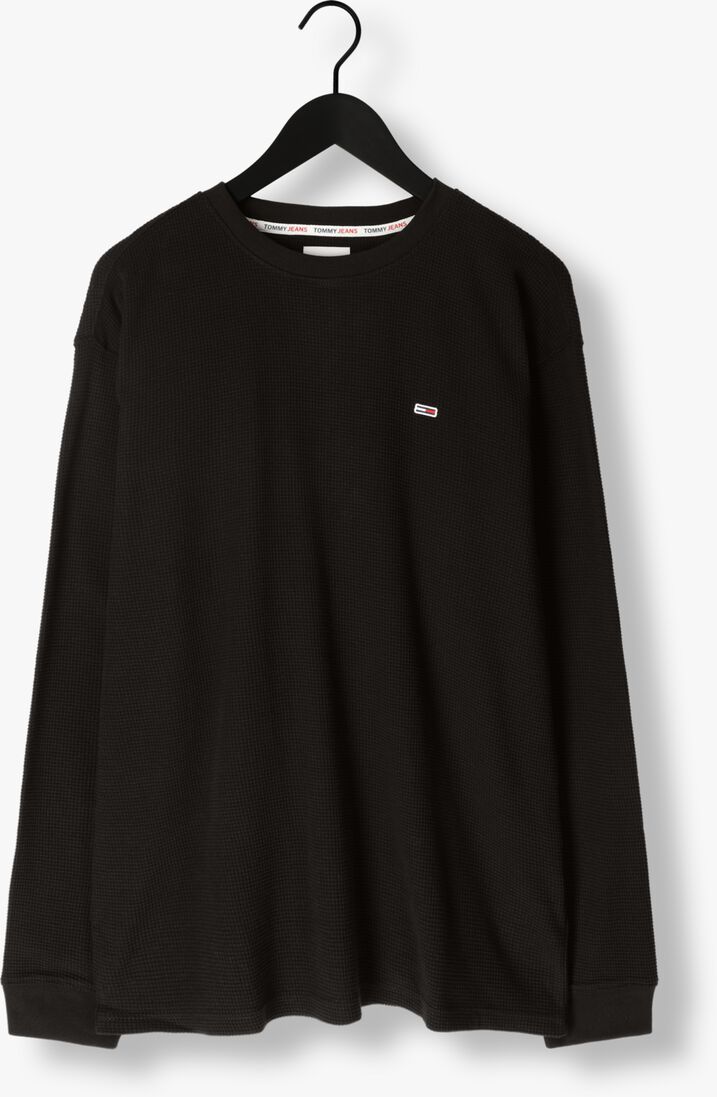 TOMMY JEANS zwarte tommy jeans  tjm classic waffle tee
