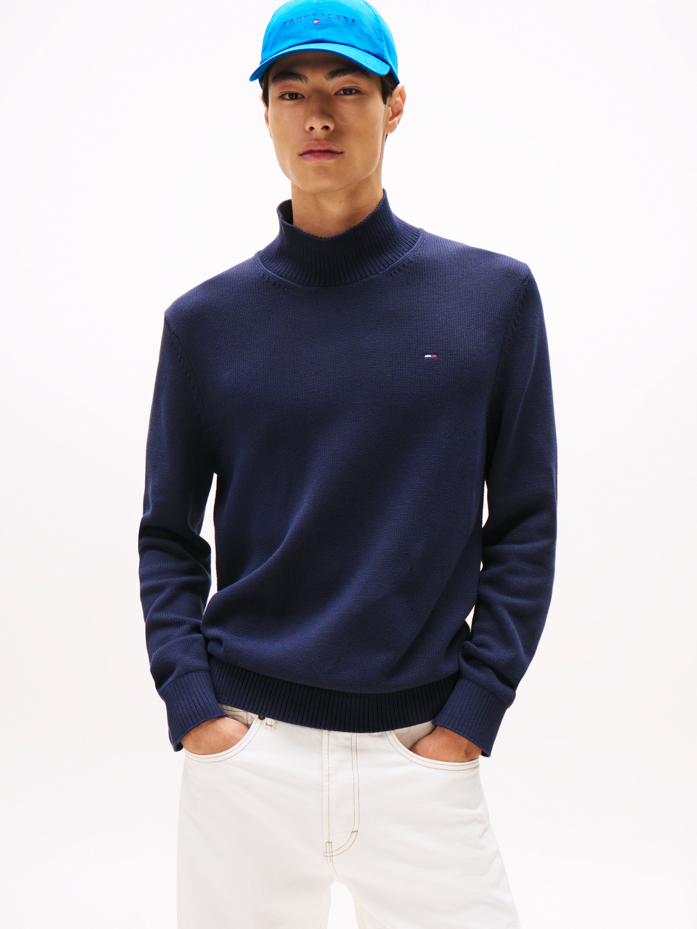Tommy Jeans Rollkragenpullover »TJM SLIM FIT ROLL NECK«, mit Mock Neck, Strickpullover 100% Baumwolle Pflegeleicht