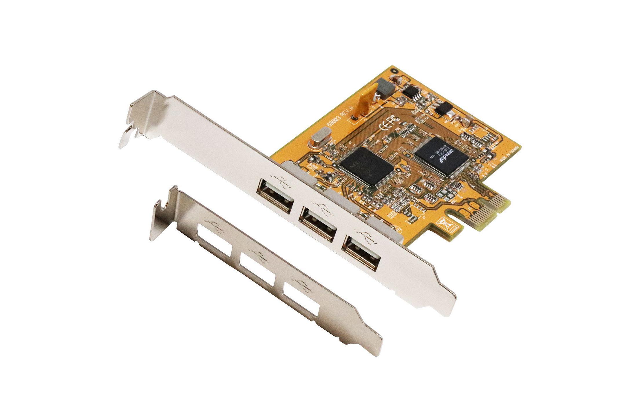PCI-Express-Karte EX-11053PCIe-Karte mit drei USB-2.0-Anschlüssen