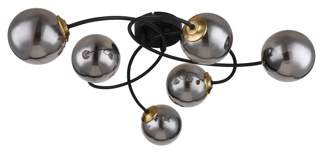 GLOBO Retrofit LED Deckenlampe Jorge 52x45 cm 17,5 cm schwarz/rauchfarbig