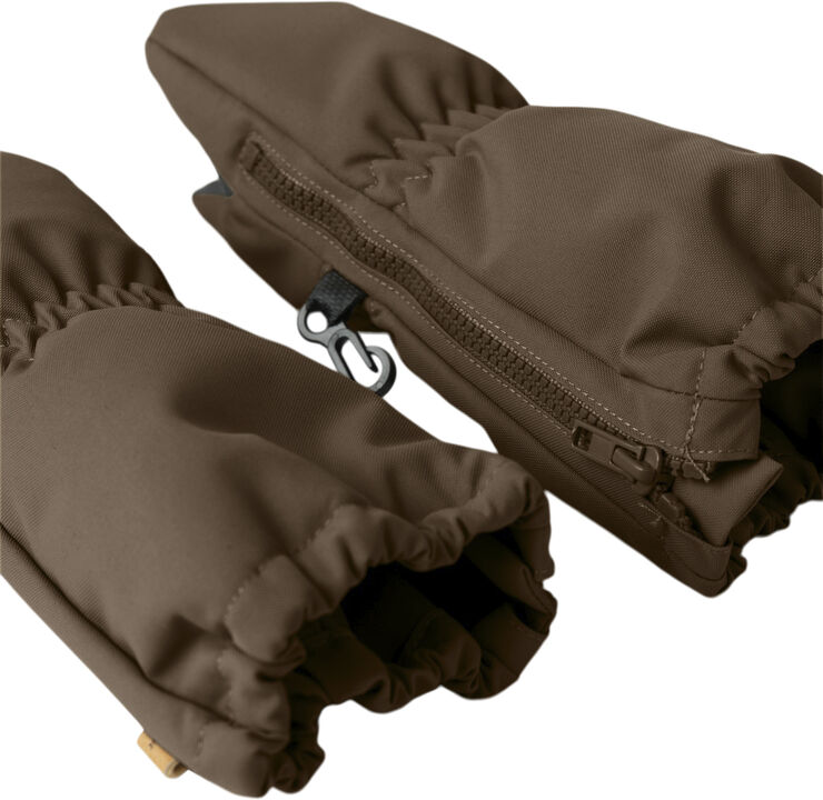 Lil' Atelier NMNLASNOW10 MITTEN SOLID 1FO LIL Dark earth
