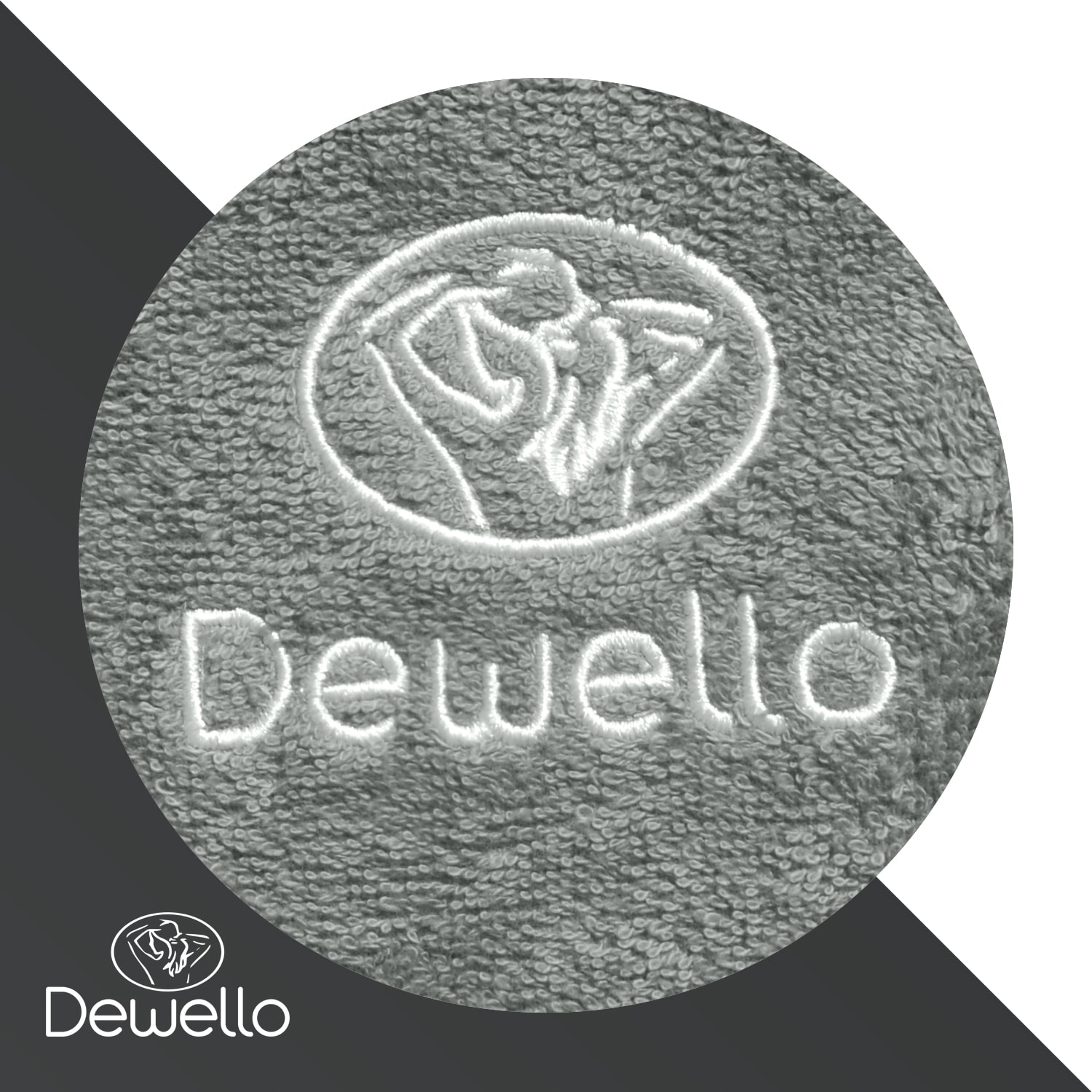 Dewello® Bademantel mit Kapuze Baumwolle, Frottee Unisex Grau, Verschiedene Größen, Farbe:Grau, Größe S