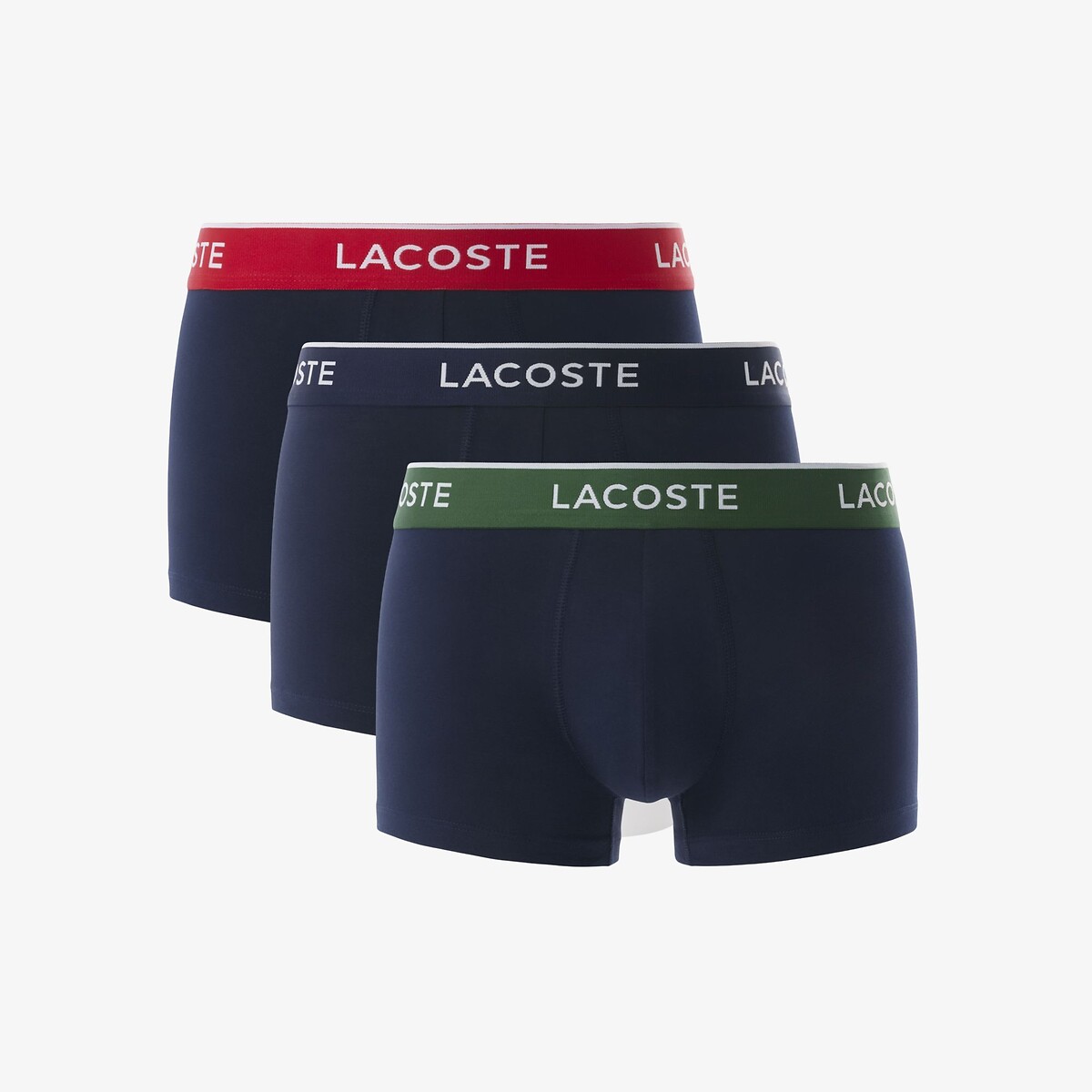 LACOSTE<br>Conjunto de 3 cuecas boxer de algodão elástico