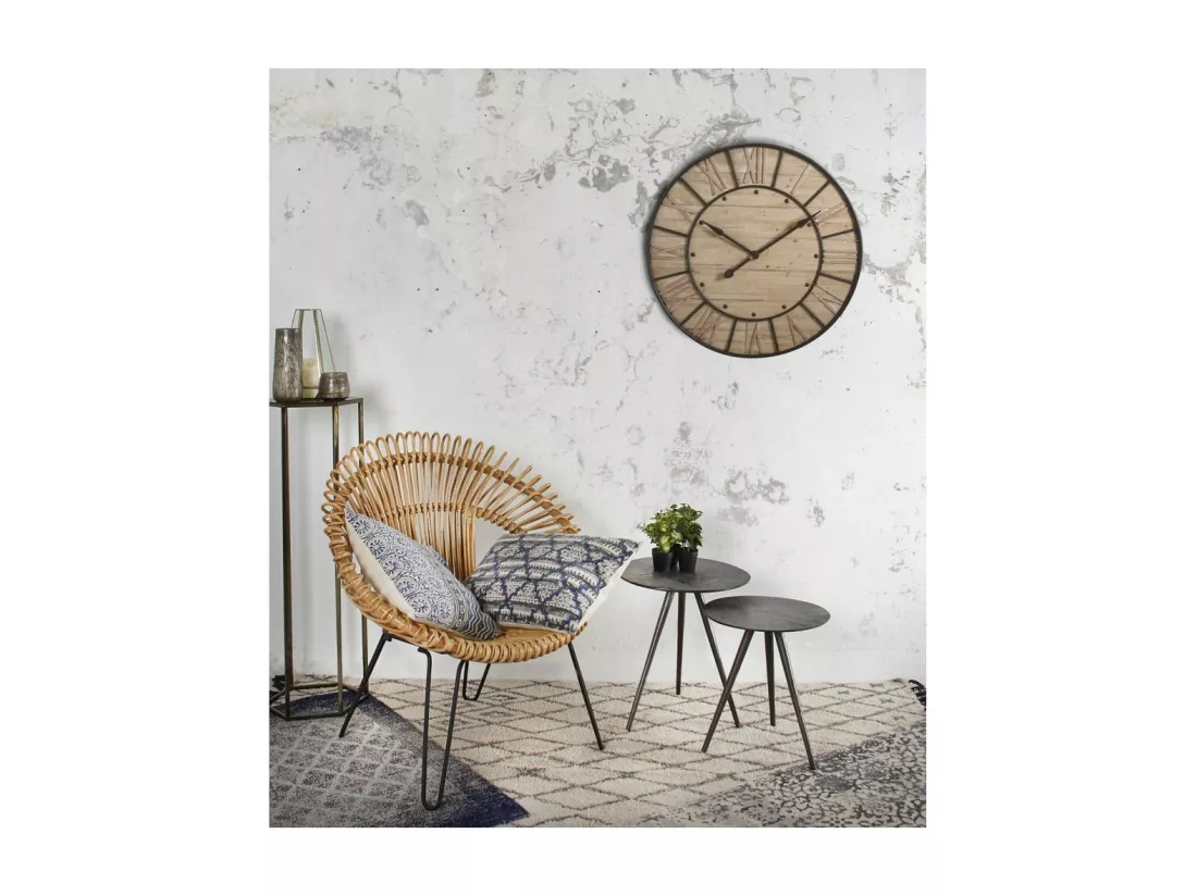 Horloge en bois et métal Industrie