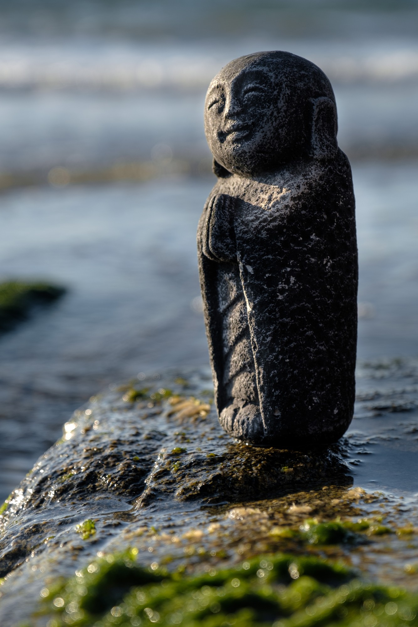 Zementfigur 'Jizo', H 20 cm, L 8 cm, B 8 cm von fischer's lagerhaus