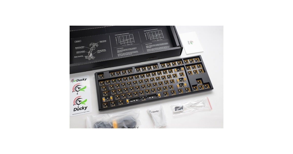 DuckyOne 3 TKL ANSI layout Barebone, toetsenbord  (Zwart/zwart, US lay-out, TKL, RGB leds, hot swap, Barebone)