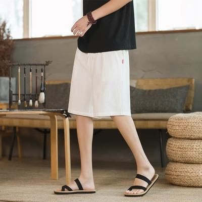 Aozora - Effen shorts met trekkoordtaille