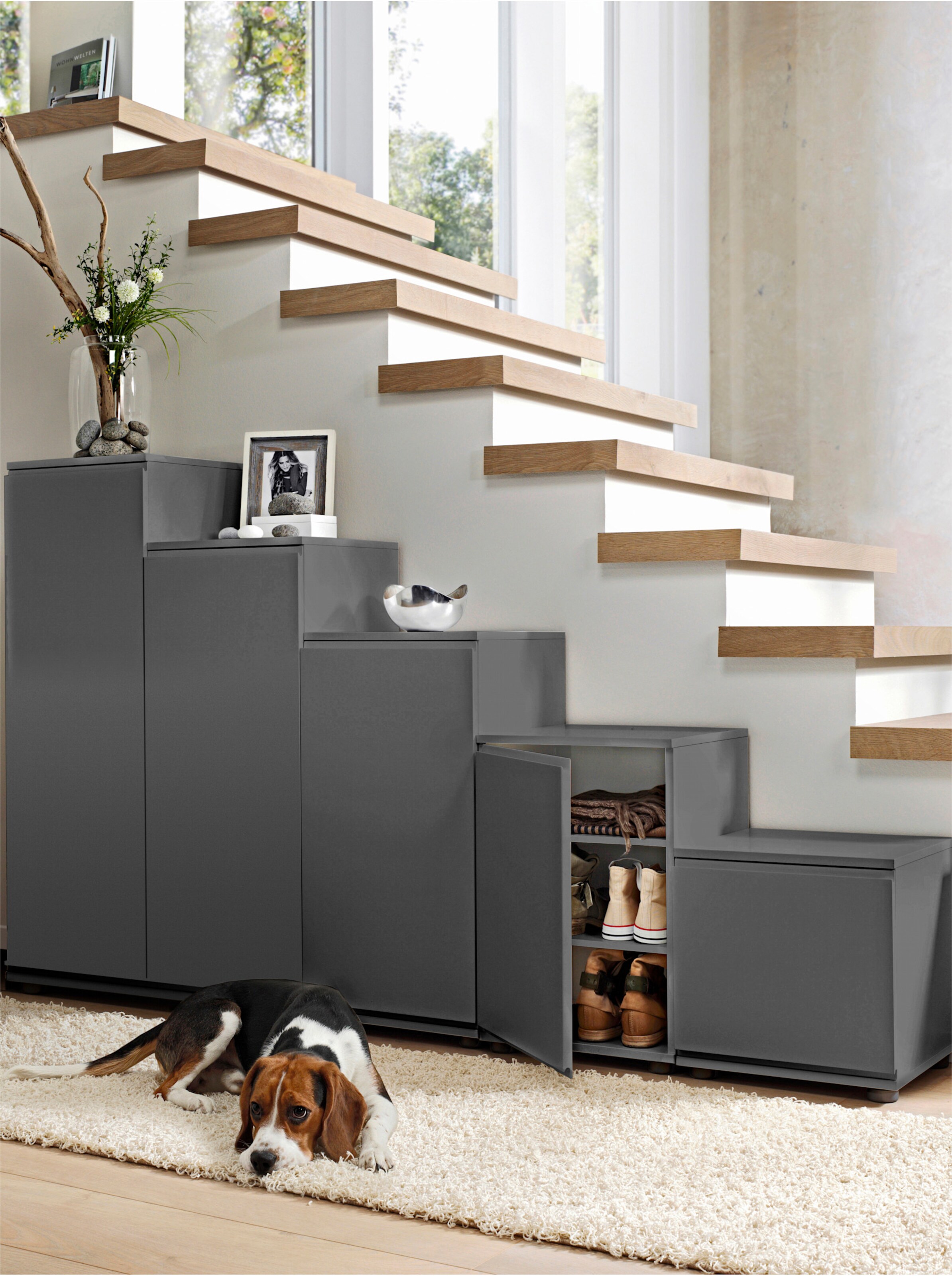 heine home Schuhschrank in dunkelgrau