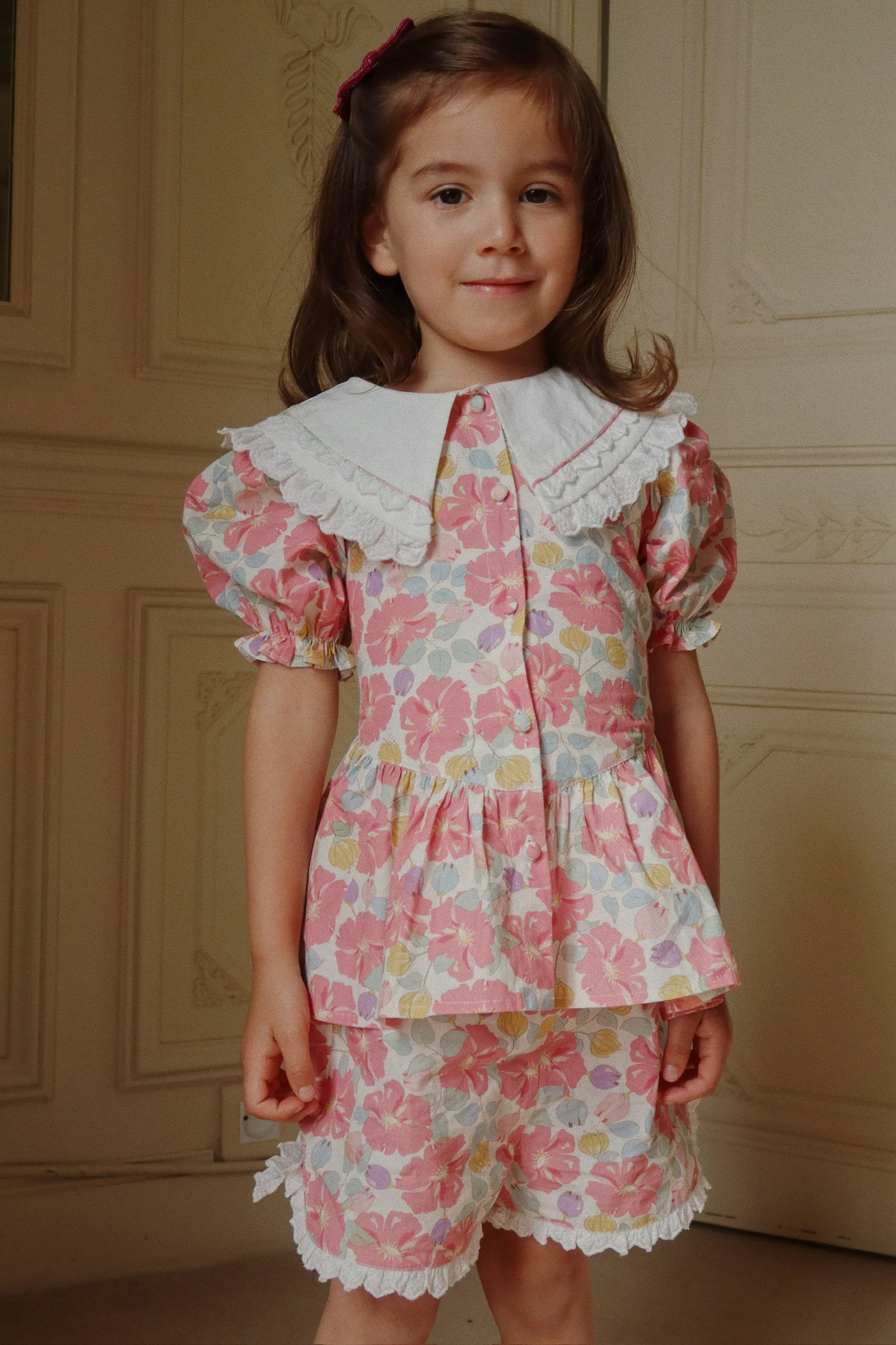 Coeur bluse - fleur anglaise - 2Y