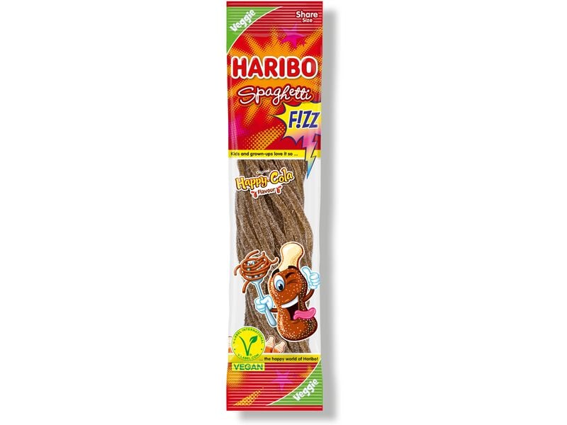 Haribo Gummibonbons Spaghetti Cola vegan 200 g Vegane Kaubonbons zum Naschen und Teilen