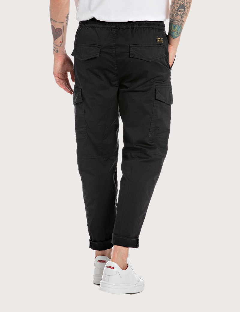 REPLAY PANTALON HOMME CARGO NOIR