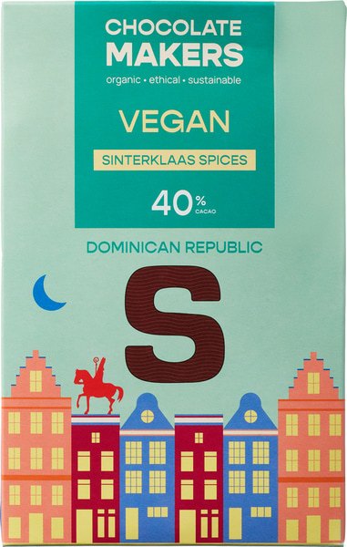 Chocolatemakers Chocoladeletter Vegan 40% Met Kruiden (100 gr)
