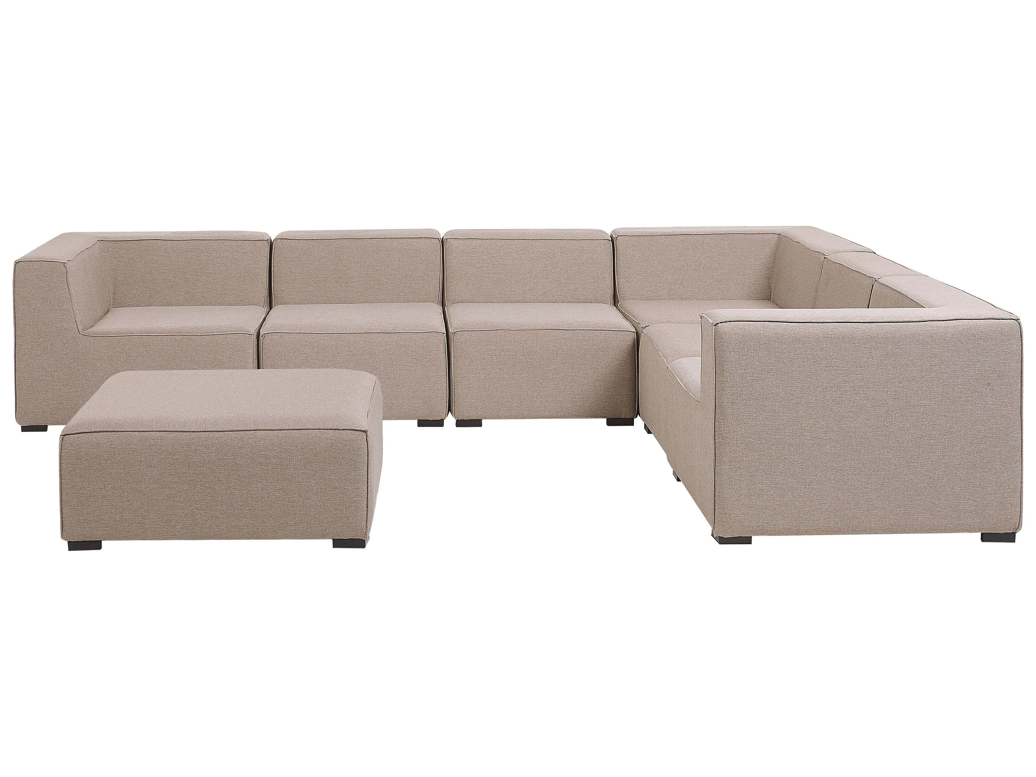 Tuin hoekbank met ottomaan 7-zits AREZZO rechtszijdig modulair Beige