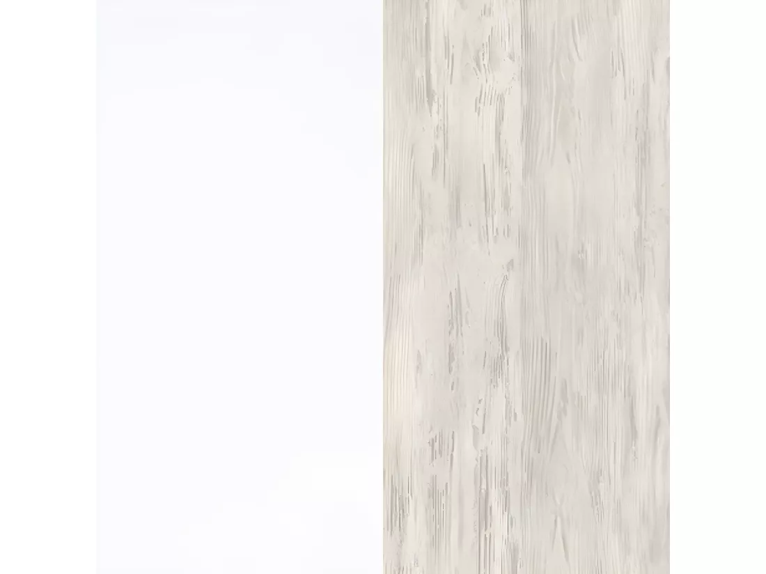 Lit et étagère aggloméré blanc sans sommiers et matelas 65x199x96cm