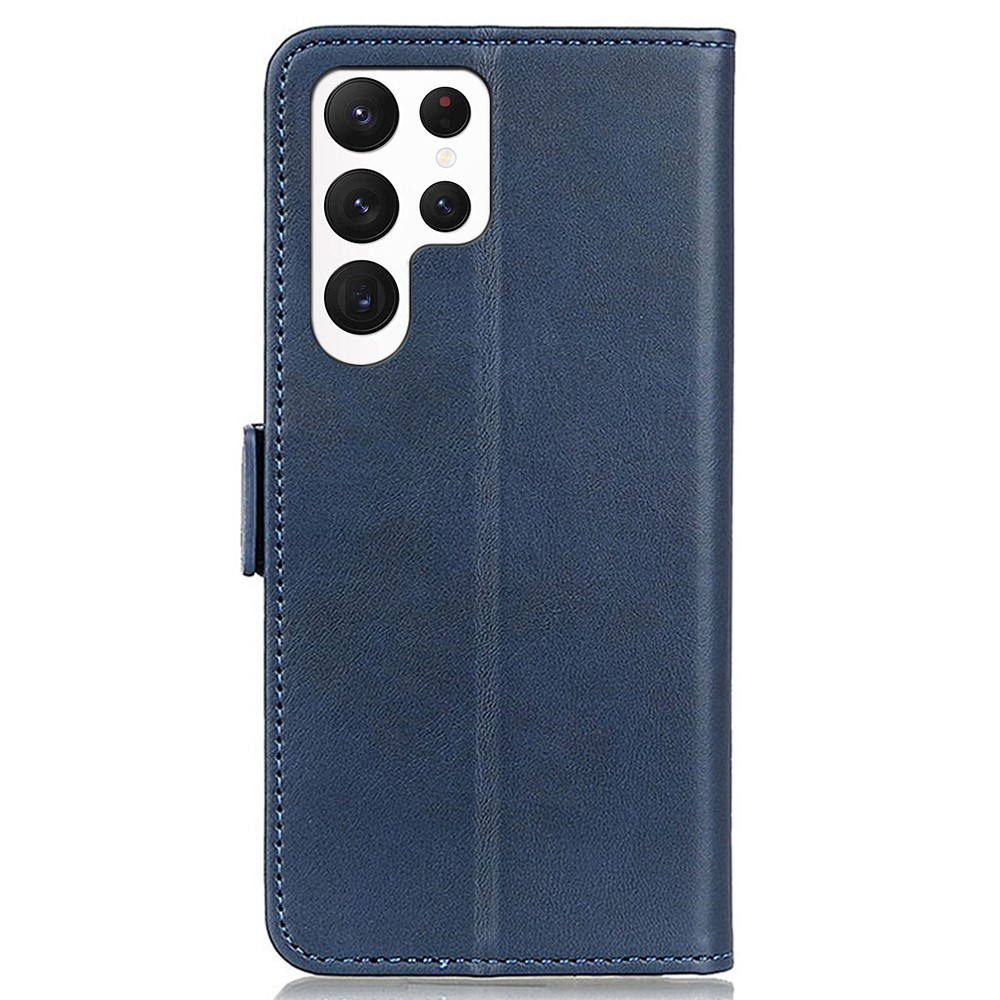Samsung Galaxy S23 Ultra 5G Vintage Leder Tasche Flip Cover Fashion Design - Dunkelblau